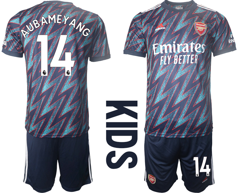 Youth 2021-2022 Club Arsenal away blue #14 Soccer Jersey